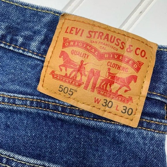 Levis 505 Straight Leg High Rise Jeans Vintage Fit - Picture 7 of 11